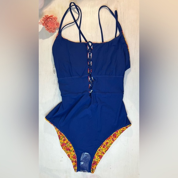 Skinny Dippers One Piece Jelly Beans Suga Babe Lace Up, Bumble, Size XL, NWOT - Picture 5 of 7